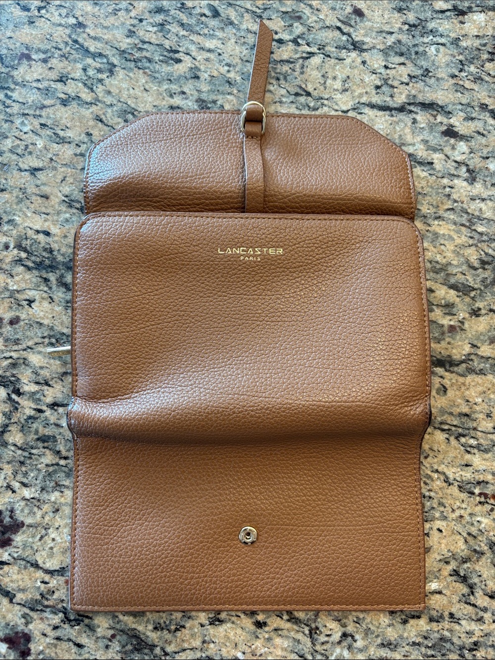 Pebbled Tan Leather Buckle-Accent Wallet - Picture 5 of 8